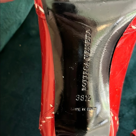 Bottega Veneta Red Mary Jane Heels Size 8 - Picture 7 of 12